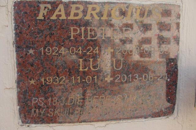 FABRICIUS Pieter 1924-2008 :: FABRICIUS Lulu 1932-2013