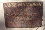 VUUREN Manie, Janse van 1927-2009 & Fransie 1931-