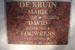 BRUIN Marie, de 1929-2014 :: DE BRUIN David 1960-1960 :: DE BRUIN Louwrens 1964-1964