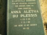 PLESSIS Anna Aletha, du 1922-1988