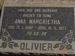 OLIVIER Jacob Jacobus 1887-1960 & Anna Margrietha 1892-1977