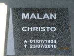 MALAN Christo 1934-2016