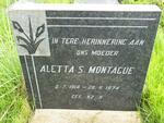 MONTAGUE Aletta S. 1914-1974