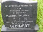 GEBHARDT Martha Johanna L. 1928-1975