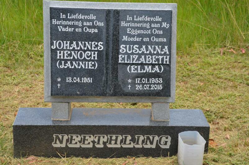 NEETHLING Johannes Henoch 1951- & Susanna Elizabeth 1953-2015