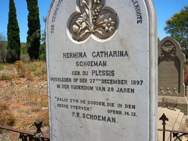 SCHOEMAN Hermina Catharina nee DU PLESSIS -1897