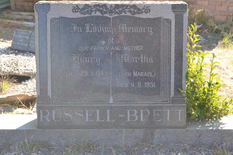 BRETT Henry, RUSSELL  -1945 & Martha MARAIS -1951