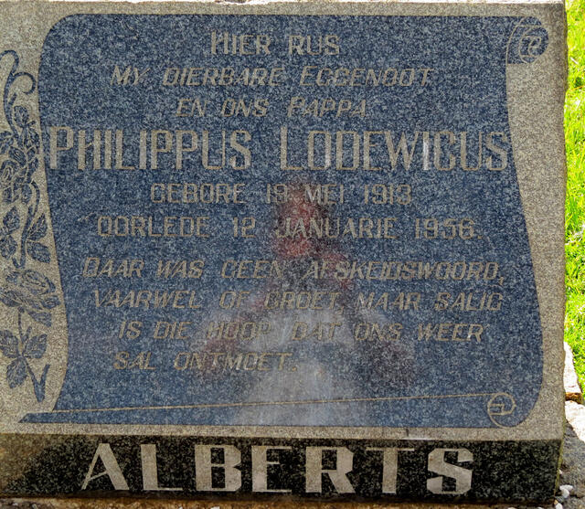 ALBERTS Philippus Lodewicus 1913-1956