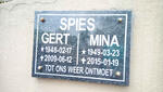 SPIES Gert 1948-2009 & Mina 1949-2015