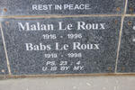 ROUX Malan, le 1916-1996 & Babs 1919-1998