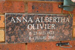 OLIVIER Anna Albertha 1923-2010