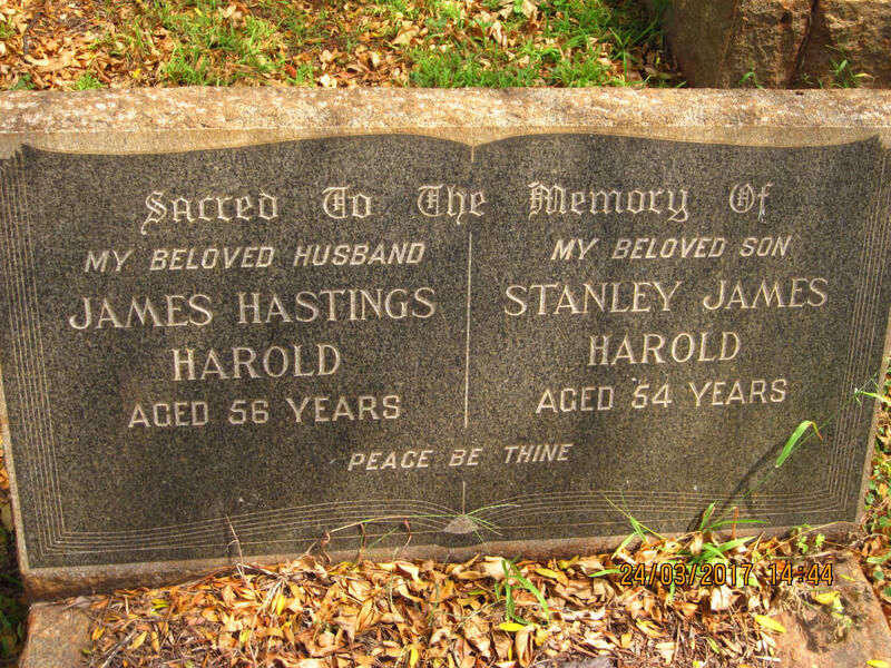 HAROLD James Hastings :: HAROLD Stanley James