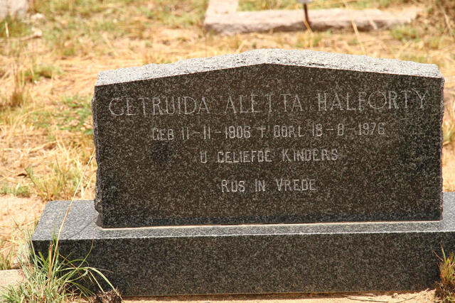HALFORTY Gertruida Aletta 1906-1976