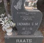 RAATS Zacharia G.M. 1955-1986