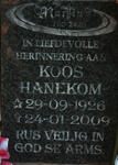 HANEKOM Koos 1926-2009