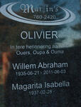OLIVIER Willem Abraham 1935-2011 & Magarita Isabella 1937-