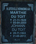TOIT Johann, du 1924-2013 & Marthie 1926-2009
