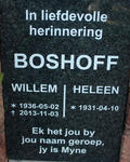 BOSHOFF Willem 1936-2013 & Heleen 1931-
