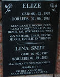 SMIT Lina 1917-2013 :: SMIT Elize 1953-2012