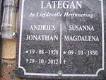 LATEGAN Andries Jonathan 1928-2012 & Susanna Magdalena 1930-
