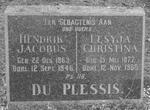 PLESSIS Hendrik Jacobus, du 1863-1946 & Lesyja Christina 1877-1960