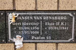 RENSBURG Gert, Jansen van 1936-2006 & E.K 1941-