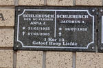 SCHLEBUSCH Jacobus A. 1932- & Anna J. DU PLESSIS 1935-2003