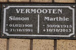 VERMOOTEN Simon 1908-1991 & Marthie 1915-2013