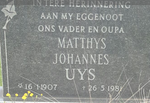 UYS Matthys Johannes 1907-1981