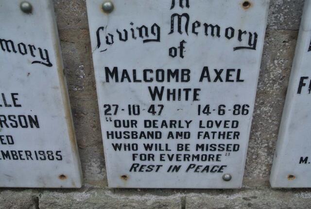 WHITE Malcomb Axel 1947-1986