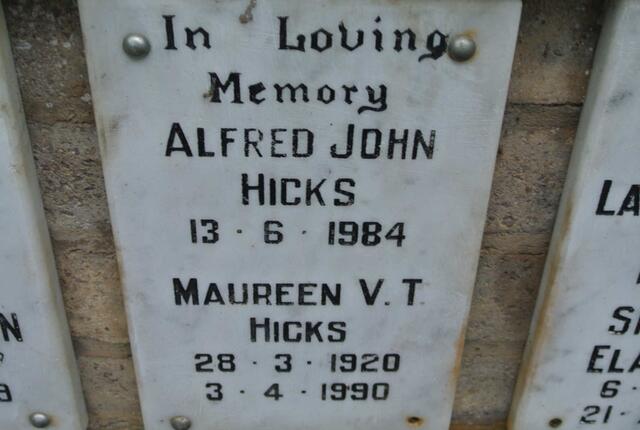 HICKS Alfred John -1984 & Maureen V.T. 1920-1990
