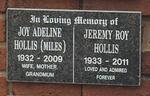 HOLLIS Jeremy Roy 1933-2011 & Joy Adeline MILES 1932-2009