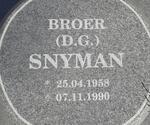 SNYMAN D.G. 1958-1990