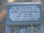 PRETORIUS Petrus Jacobus 1889-1944