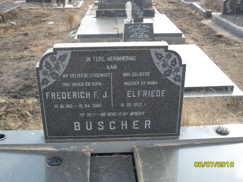 BUSCHER Frederich F.J. 1912-2000 & Elfriede 1922-