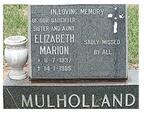 MULHOLLAND Elizabeth Marion 1937-1985