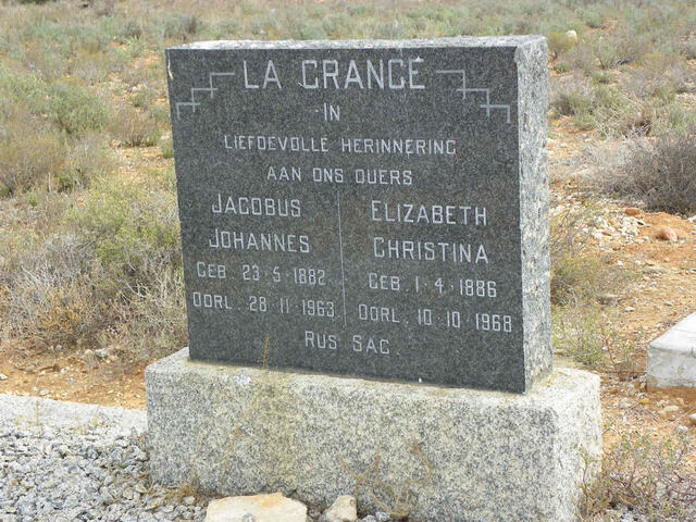 GRANGE Jacobus Johannes, la 1882-1963 & Elizabeth Christina 1886-1968