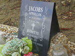 JACOBS Appollos 1925-2006 & Jeanette 1932-2015