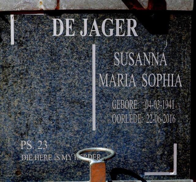 JAGER Susanna Maria Sophia, de 1941-2016