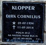 KLOPPER Dirk Cornelius 1934-2014