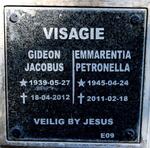 VISAGIE Gideon Jacobus 1939-2012 & Emmarentia Petronella 1945-2011