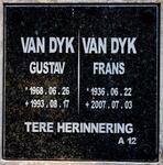 DYK Frans, van 1936-2007 :: VAN DYK Gustav 1968-1993