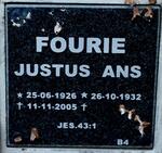 FOURIE Justus 1926-2005 & Ans 1932-
