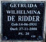 RIDDER Getruida Wilhelmina, de 1931-2008