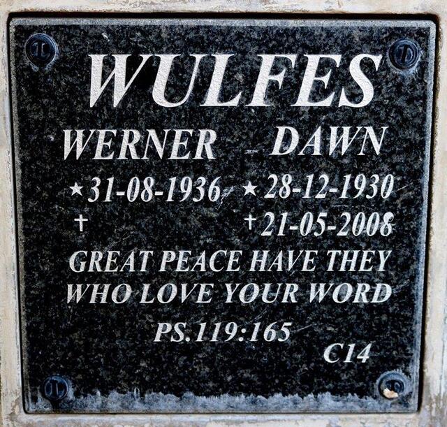 WULFES Werner 1936- & Dawn 1930-2008