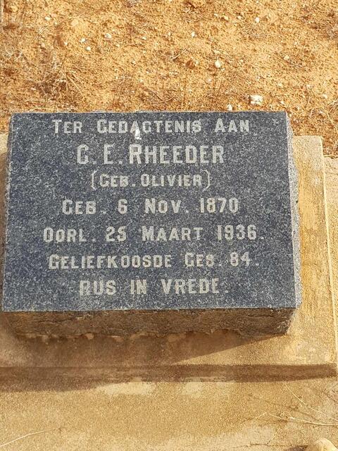 RHEEDER C.E. nee OLIVIER 1870-1936