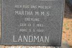 LANDMAN Martha M.M.S. nee GREYLING 1885-1947