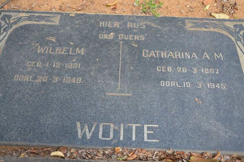 WOITE Wilhelm 1881-1948 & Catharina A.M. 1867-1945