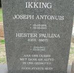 IKKING Joseph Antonuis 1891-1948 & Hester Paulina SMIT 1902-1985