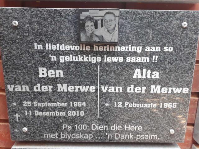 MERWE Ben, van der 1964-2010 & Alta 1965-